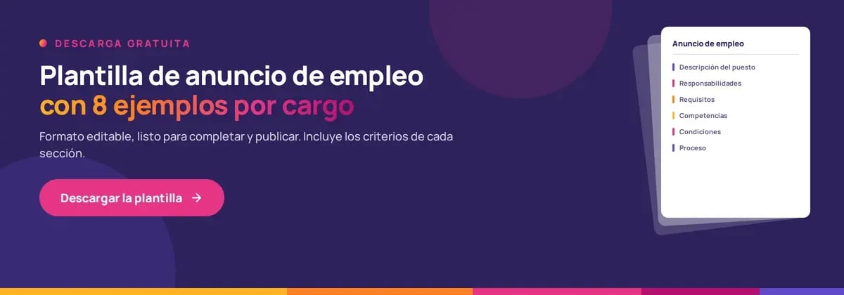 Descargar la plantilla de anuncio de empleo en formato editable con ocho ejemplos por cargo