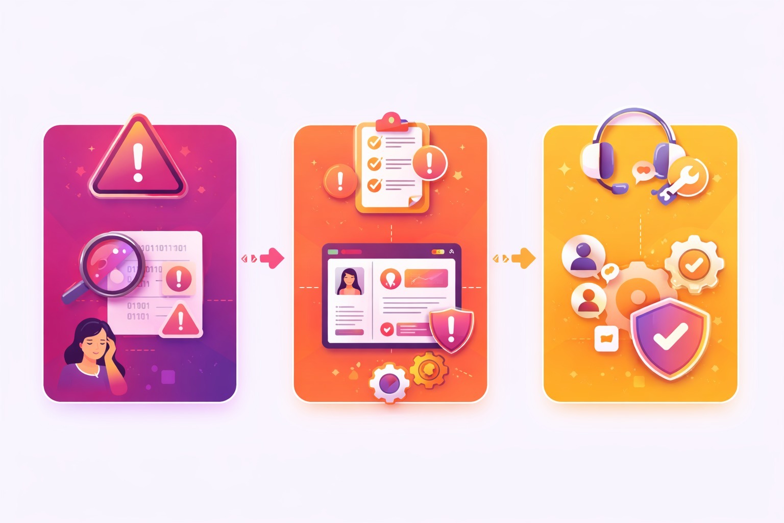 Infografía sobre errores comunes al elegir software de reclutamiento: evaluación de necesidades, experiencia de usuario y soporte, con niveles de riesgo y mitigación