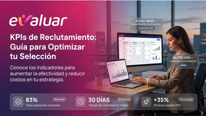 Portada sobre KPIs de reclutamiento con estadísticas verificadas de tiempo, costo y tasa de aceptación de ofertas