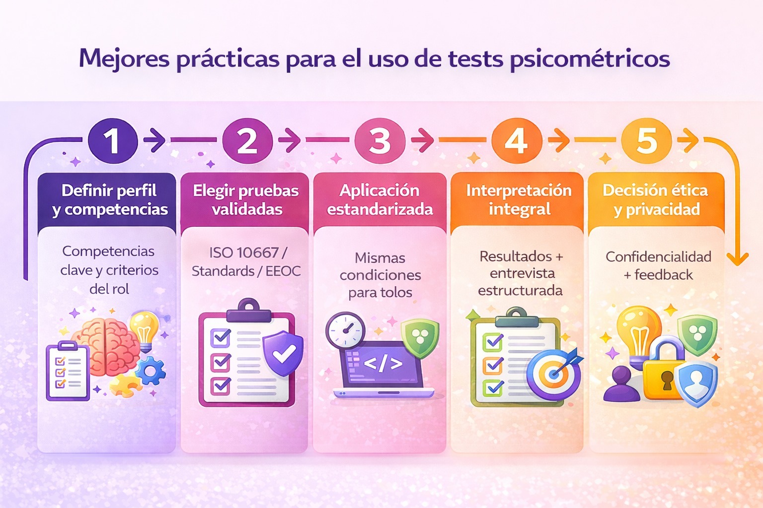 Diagrama de flujo de mejores prácticas para aplicar tests psicométricos en el proceso de selección de personal.