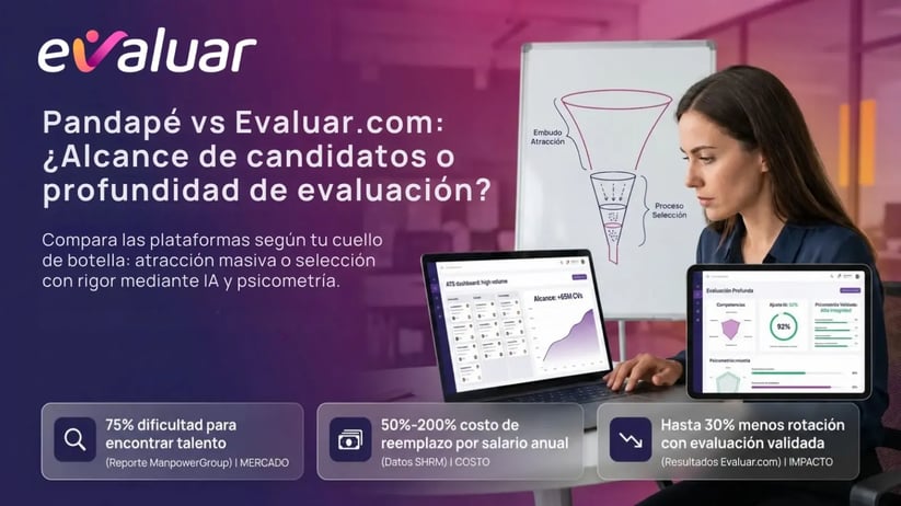 Comparativa Pandapé vs Evaluar.com: plataforma de atracción de talento frente a evaluación con IA y psicometría