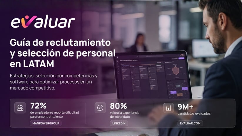 Portada sobre reclutamiento y selección de personal en LATAM con datos de ManpowerGroup, LinkedIn y Evaluar